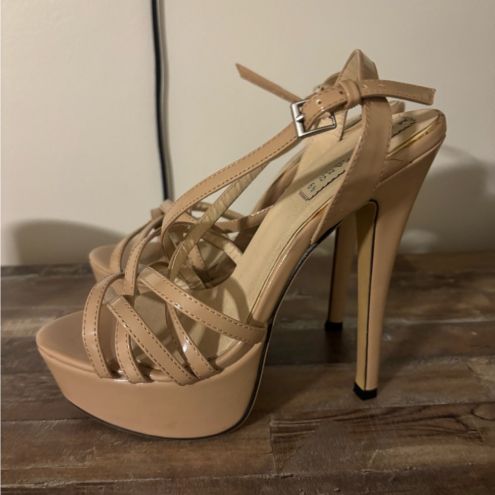 Elegant Tan Strappy Heels